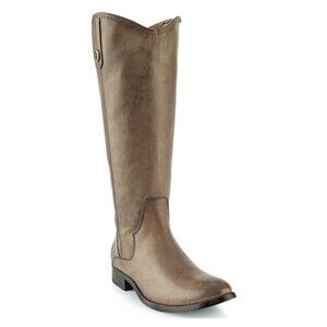 Frye Marissa Medallion Inside Zip Tall Gray Leather Boot Sz 6.5 New